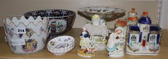 A collection of mixed ceramics including Staffordshire figures